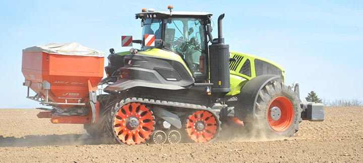 CLAAS AXION TERRA TRAC on soil