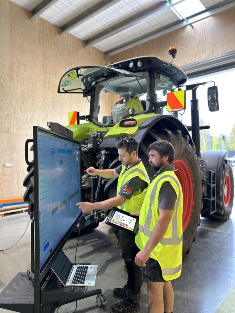 training facility in use with a tractor