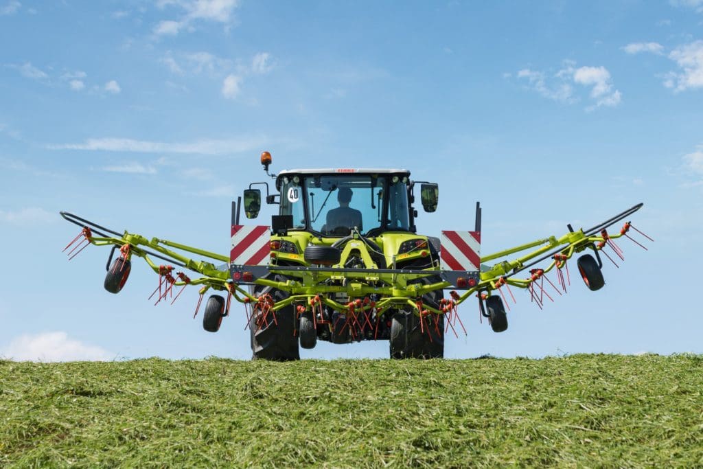 volto tedder on the back of a tractor