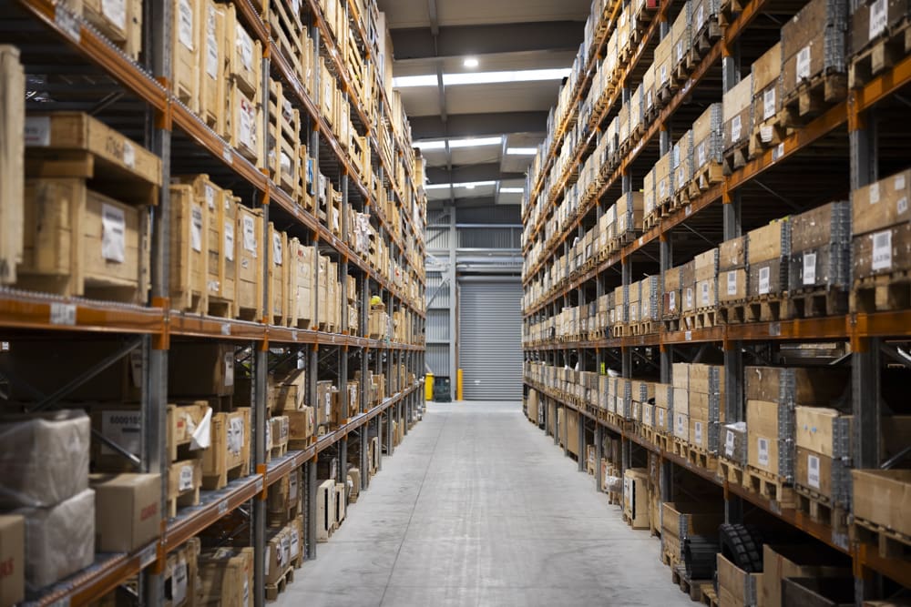 Warehouse shelves